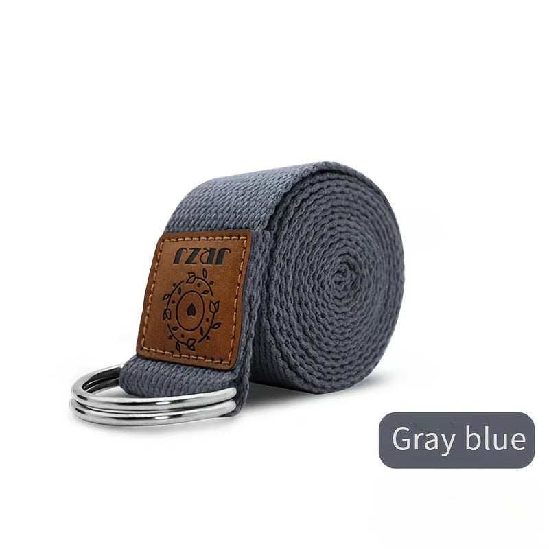 Cinto de alongamento não elástico para Ashtanga Yoga de 1.8m para fitness, abertura de ombro e aquecimento - Sukhame acessório de fitness em fibra de poliéster branco com anéis metálicos, perfeito para exercícios de alongamento, yoga e desporto