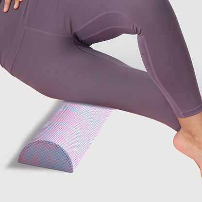 1 unidade, bloco de ioga semi-circular, operação manual, densidade média, para relaxamento do pescoço e dos músculos, prática de equilíbrio, ioga, fitness e ginástica. Almofada de treino de estação de equilíbrio de alongamento de perna com rolo de espuma semi-circular.