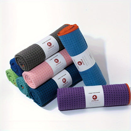 Toalhas de ioga de silicone antiderrapante tecidas premium - Laváveis à máquina, mistura de poliéster e nylon, conjunto de toalhas de academia de secagem rápida