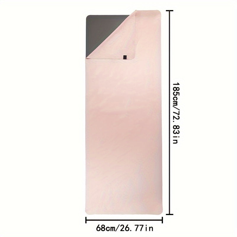 Toalha de Yoga Antiderrapante - Azul Turquesa & Roxo Lavanda, Tecido Absorvente e Secagem Rápida, Base Não Escorregadia para Ginásio, Pilates, Treinos - Compatível com Esteiras (/Cinza)