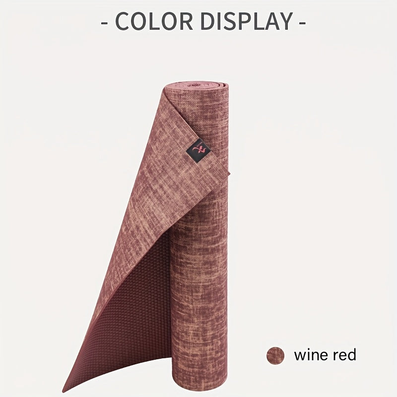 Tapete de Yoga de Linho - Tapete de Fitness Portátil de Alta Qualidade, Antiderrapante, para Mulheres, Ideal para Treinos em Casa e Meditação, Tapete de Yoga Extra Grosso