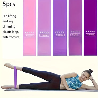 Conjunto de 5 Bandas de Resistência QZE para Mulheres - Bandas de Alongamento Versáteis com Níveis Variados, Ideais para Levantamento de Quadril, Modelagem Corporal & Treino de Força, Acessórios de Treino, Agachamento Profundo