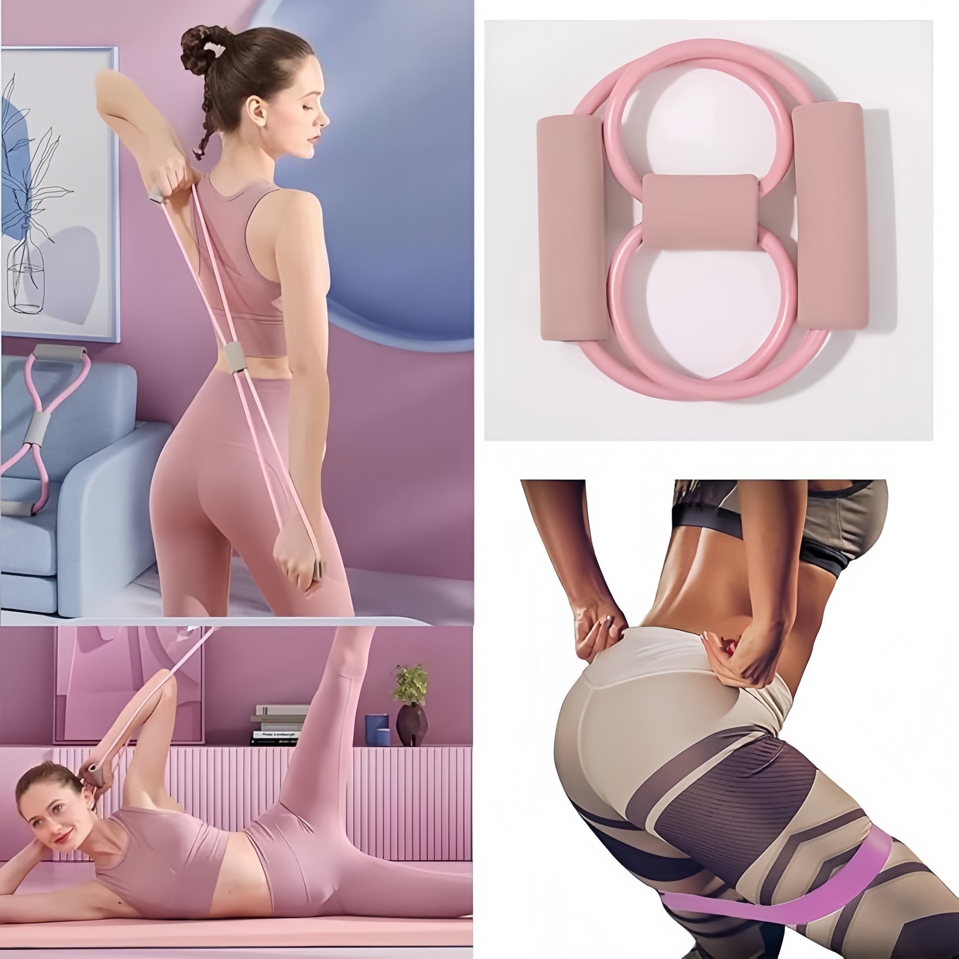 Conjunto de 10 peças para fitness de ioga, anel de pilates, bandas de resistência de 8 fios, kit essencial de pilates unissex, equipamento de pilates para casa, acessórios de treino para mulheres, ginásio em casa, pilates em casa, tapete de ioga e bloco de ioga, tapete de ioga com pose, conjunto de tapetes de ioga, kit de pilates para casa, kit completo de pilates para mulheres, equipamento de pilates, kit essencial de pilates, conjunto de pilates, máquina de reformador de pilates