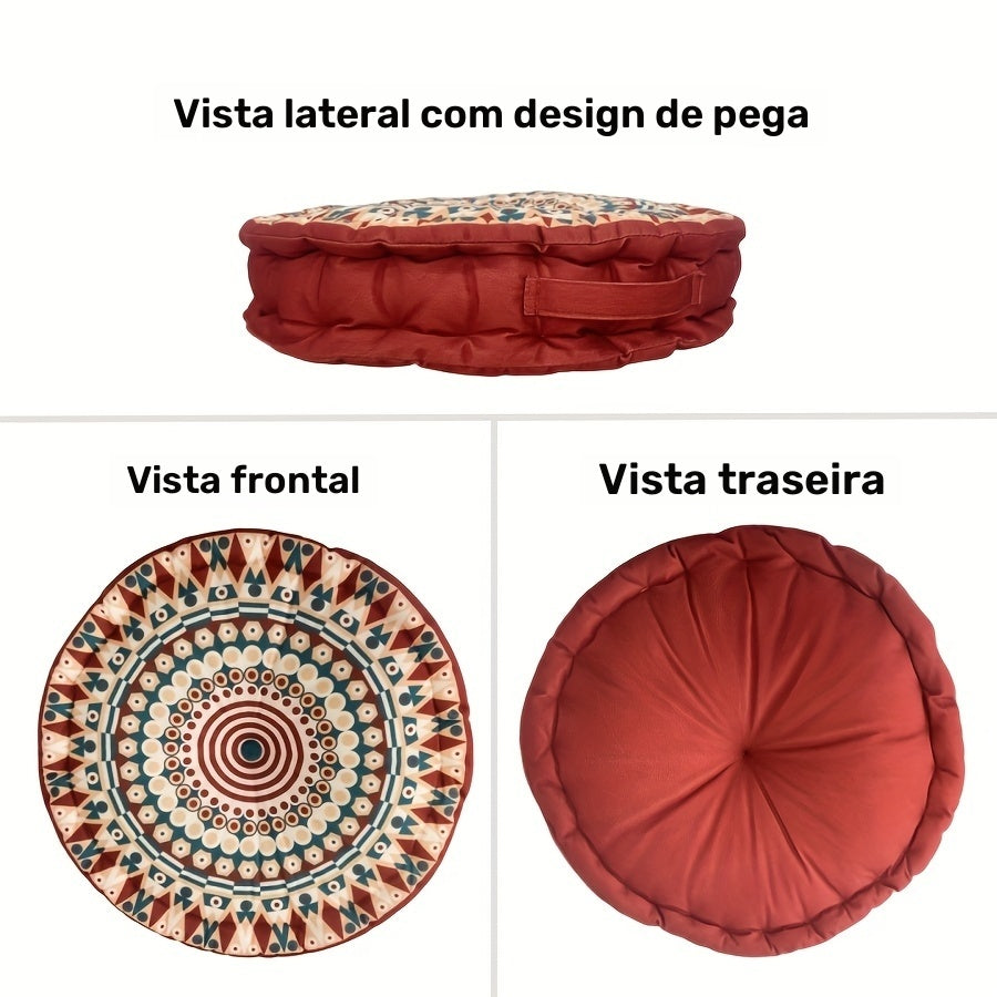 Almofada Redonda Estilo Bohemian para Decoração de Casa, Tapete de Yoga para Sala e Ambientes Externos