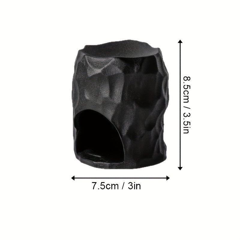 Difusor de Aroma e Queimador de Cera de Cerâmica Artesanal - Inspirado no Wabi-Sabi - Aquecedor de Óleos Essenciais com Suporte para Vela de Chá, Cerâmica Preta/Branca para Decoração de Casa, Presente de Relaxamento, Difusor de Baixa Manutenção para Óleos e Velas