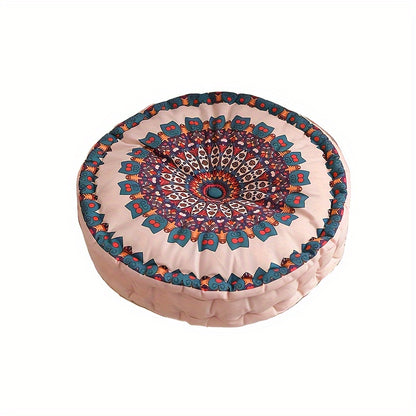 Almofada Redonda Estilo Bohemian para Decoração de Casa, Tapete de Yoga para Sala e Ambientes Externos