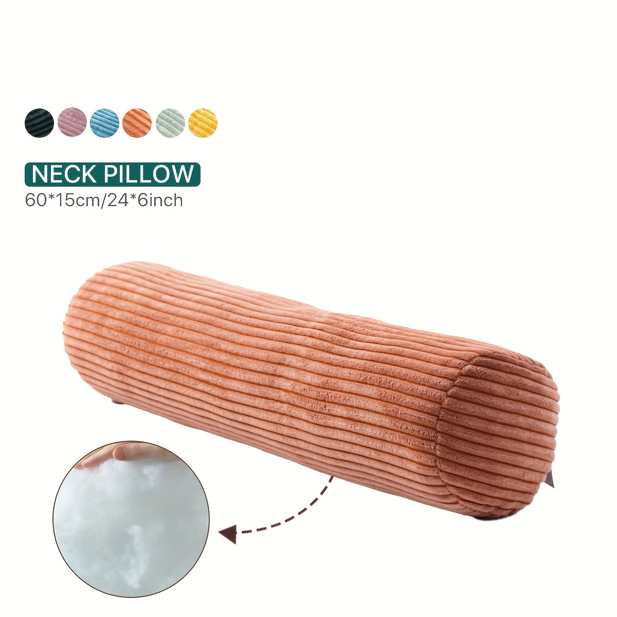 Almofada Roll, Almofada Bolster de Fleece Coral Versátil, Travesseiro Corporal para Suporte ao Dormir, Pernas e Costas, Ideal para Conforto da Coluna e Pescoço, Lavável à Máquina para Decoração de Cama e Sofá, 6 Cores Vibrantes e 3 Tamanhos Disponíveis