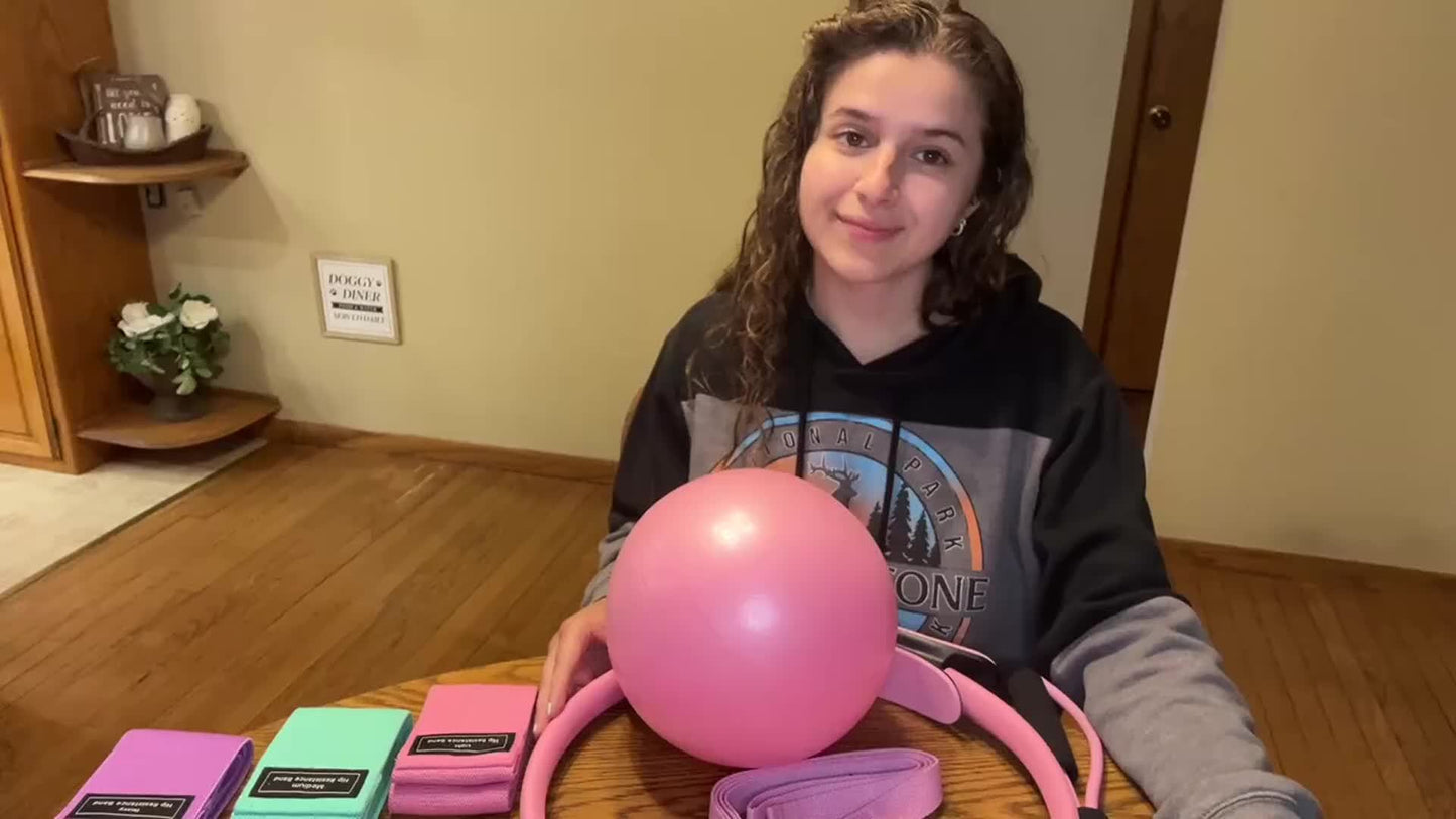 Conjunto de 10 peças para fitness de ioga, anel de pilates, bandas de resistência de 8 fios, kit essencial de pilates unissex, equipamento de pilates para casa, acessórios de treino para mulheres, ginásio em casa, pilates em casa, tapete de ioga e bloco de ioga, tapete de ioga com pose, conjunto de tapetes de ioga, kit de pilates para casa, kit completo de pilates para mulheres, equipamento de pilates, kit essencial de pilates, conjunto de pilates, máquina de reformador de pilates