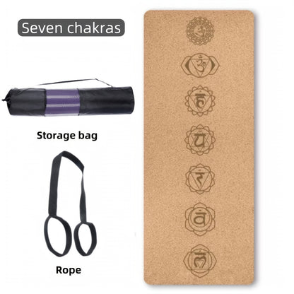 Tapete de Yoga de Cortiça Premium 182,88 x 60,96 cm Cortiça Natural Resistente ao Suor Design de Dupla Camada Antiderrapante TPE com Alças e Bolsa de Yoga - Adequado para Homens e Mulheres Perfeito para Yoga, Pilates, Exercícios de Fitness