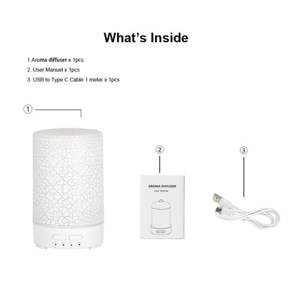 1peça Humidificador de tecnologia de onda de som 150ml com design rachado, pequena máquina de aromaterapia, luz ajustável de 7 cores, luz noturna branca, grão de madeira claro, grão de madeira escuro, humidificador de ar, alimentado por USB, temporizador, difusor de óleo essencial, controlo de botão, silencioso, uso doméstico, humidificador de ar de névoa fria para sala de estar, escritório, yoga, spa, loja, hotel, presente