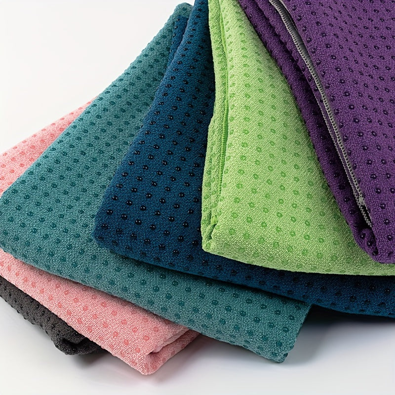Toalhas de ioga de silicone antiderrapante tecidas premium - Laváveis à máquina, mistura de poliéster e nylon, conjunto de toalhas de academia de secagem rápida