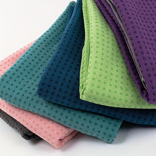 Toalhas de ioga de silicone antiderrapante tecidas premium - Laváveis à máquina, mistura de poliéster e nylon, conjunto de toalhas de academia de secagem rápida