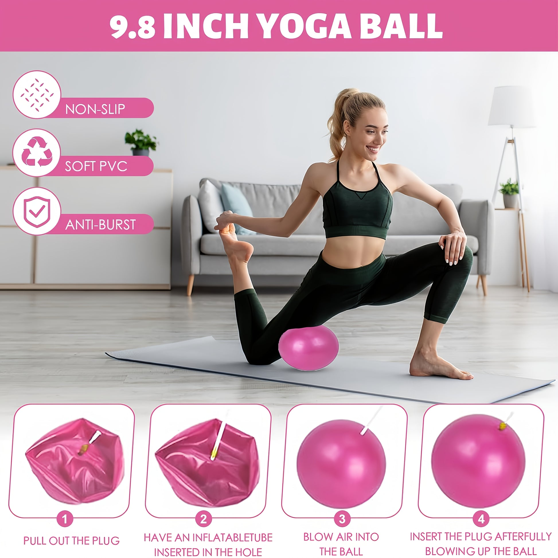 Conjunto de 10 peças para fitness de ioga, anel de pilates, bandas de resistência de 8 fios, kit essencial de pilates unissex, equipamento de pilates para casa, acessórios de treino para mulheres, ginásio em casa, pilates em casa, tapete de ioga e bloco de ioga, tapete de ioga com pose, conjunto de tapetes de ioga, kit de pilates para casa, kit completo de pilates para mulheres, equipamento de pilates, kit essencial de pilates, conjunto de pilates, máquina de reformador de pilates