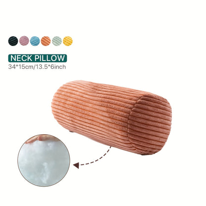 Almofada Roll, Almofada Bolster de Fleece Coral Versátil, Travesseiro Corporal para Suporte ao Dormir, Pernas e Costas, Ideal para Conforto da Coluna e Pescoço, Lavável à Máquina para Decoração de Cama e Sofá, 6 Cores Vibrantes e 3 Tamanhos Disponíveis