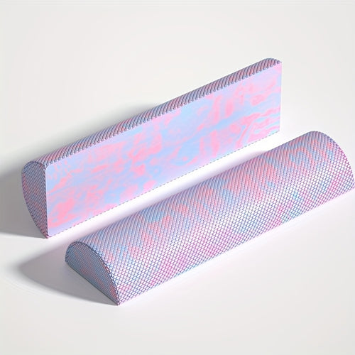 1 unidade, bloco de ioga semi-circular, operação manual, densidade média, para relaxamento do pescoço e dos músculos, prática de equilíbrio, ioga, fitness e ginástica. Almofada de treino de estação de equilíbrio de alongamento de perna com rolo de espuma semi-circular.