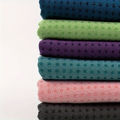 Toalhas de ioga de silicone antiderrapante tecidas premium - Laváveis à máquina, mistura de poliéster e nylon, conjunto de toalhas de academia de secagem rápida