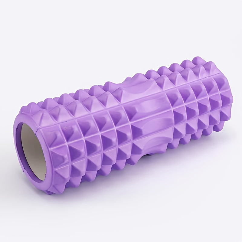 1 rolo de espuma EVA para massagem em Yoga e Pilates, firmeza média, operação manual, ferramenta de exercício para as costas, melhoria da mobilidade, acessório de treinamento de ginástica - Preto, Azul, Roxo