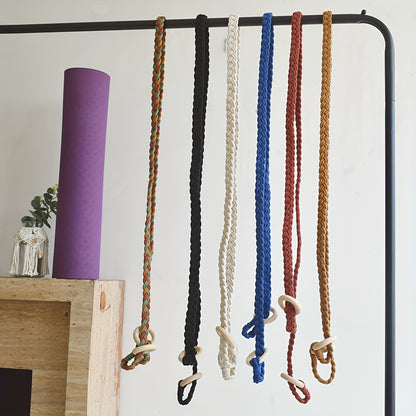 1peça Alça de Tapete de Yoga Tecida à Mão Estilo Boêmio - Tecido Durável com Alças Ajustáveis, Armazenamento Seguro para Tapetes de Yoga, Ideal para Academia em Casa e Entusiastas de Fitness, Armazenamento de Tapetes de Yoga | Estilo Boêmio | Design de Alça Ajustável, Suporte de Tapete de Yoga, Tapete de Yoga e Bloco, Conjunto de Blocos de Yoga, Conjunto de Tapetes de Yoga, Alça de Tapete de Yoga, Tapete de Exercício, Tapete de Fitness, Tapete de Yoga, Tapete de Treino, Acessórios de Yoga