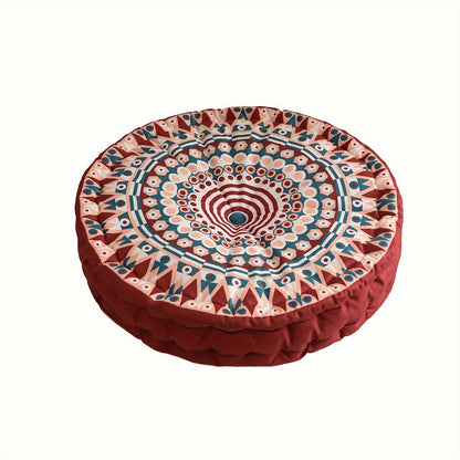 Almofada Redonda Estilo Bohemian para Decoração de Casa, Tapete de Yoga para Sala e Ambientes Externos
