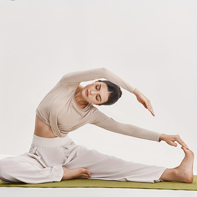 Tapete de Yoga de Linho - Tapete de Fitness Portátil de Alta Qualidade, Antiderrapante, para Mulheres, Ideal para Treinos em Casa e Meditação, Tapete de Yoga Extra Grosso