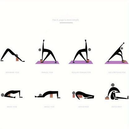 Bloco de Yoga de Cortiça e Madeira, Bloco de Yoga de Alta Densidade, Adequado para Treinamento de Dança, Pressão de Pernas, Fitness Indoor