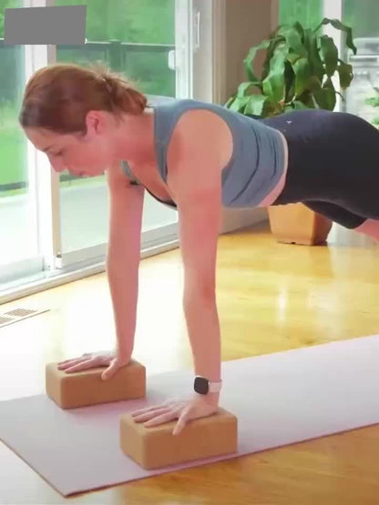 Bloco de Yoga de Cortiça e Madeira, Bloco de Yoga de Alta Densidade, Adequado para Treinamento de Dança, Pressão de Pernas, Fitness Indoor
