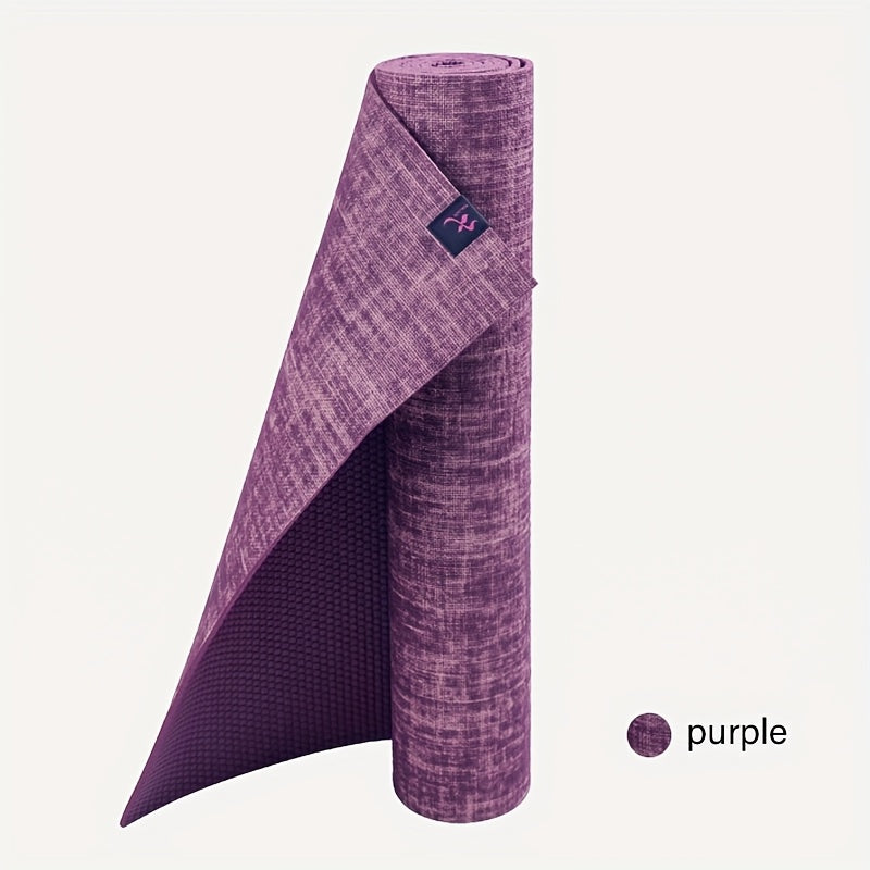 Tapete de Yoga de Linho - Tapete de Fitness Portátil de Alta Qualidade, Antiderrapante, para Mulheres, Ideal para Treinos em Casa e Meditação, Tapete de Yoga Extra Grosso