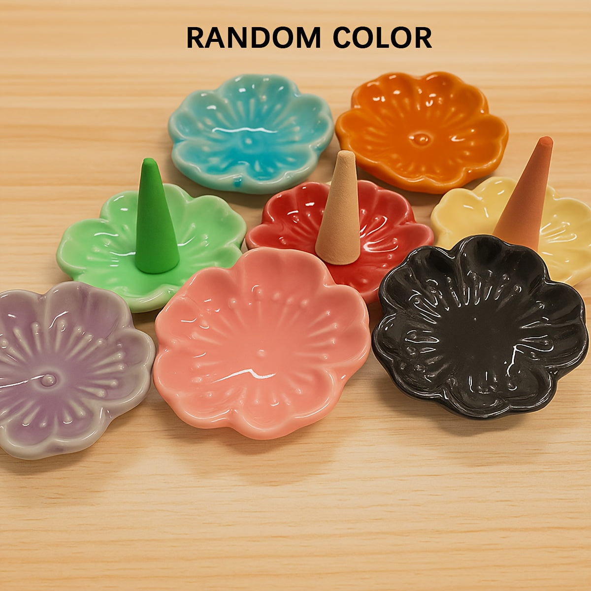 QICAI XIAOLU Cone de Luxo Artesanal - 5 Aromas (Rosa, Lavanda, Jasmim, Oud/Agarwood, Artemísia) em Recipiente de Mármore, Varinha de Purificação à Base de Plantas para Yoga, Meditação, Auxílio ao Sono, Presente Relaxante para Homens