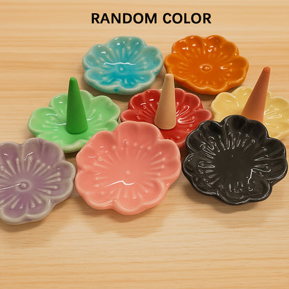 QICAI XIAOLU Cone de Luxo Artesanal - 5 Aromas (Rosa, Lavanda, Jasmim, Oud/Agarwood, Artemísia) em Recipiente de Mármore, Varinha de Purificação à Base de Plantas para Yoga, Meditação, Auxílio ao Sono, Presente Relaxante para Homens