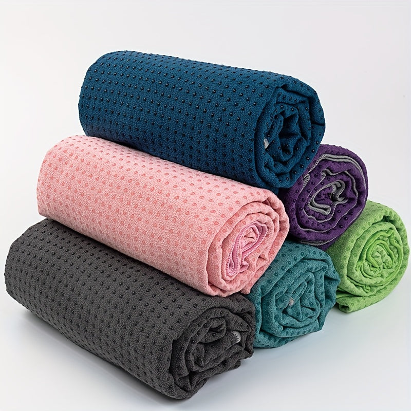 Toalhas de ioga de silicone antiderrapante tecidas premium - Laváveis à máquina, mistura de poliéster e nylon, conjunto de toalhas de academia de secagem rápida