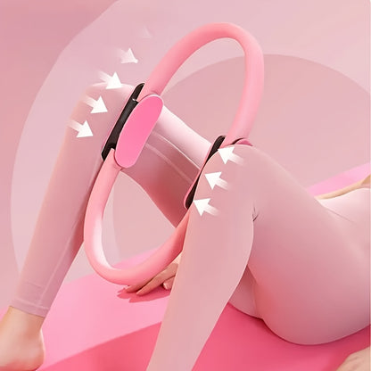 Anel de Pilates Rosa Versátil para Fitness de Corpo Inteiro - Fortaleça, Alongue & Tonifique com Alças de Conforto - Presente Ideal para o Dia das Mães, Dia da Mulher, Dia dos Namorados - Material PP Durável