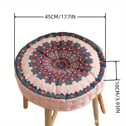 Almofada Redonda Estilo Bohemian para Decoração de Casa, Tapete de Yoga para Sala e Ambientes Externos