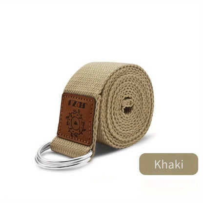 Cinto de alongamento não elástico para Ashtanga Yoga de 1.8m para fitness, abertura de ombro e aquecimento - Sukhame acessório de fitness em fibra de poliéster branco com anéis metálicos, perfeito para exercícios de alongamento, yoga e desporto