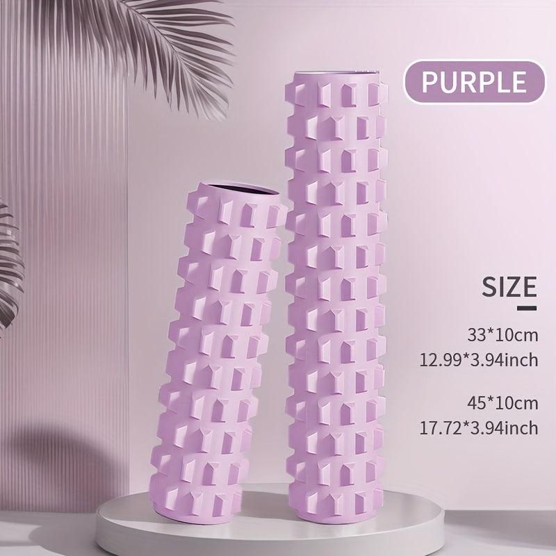 Conjunto de 2 rolos de espuma de alta densidade de tamanho grande, efetivamente ajuda na forma do corpo, material EVA, coluna de ioga estilo dente de lobo 3D, coluna de massagem fascial, adequado para fitness em casa, relaxamento, massagem de ginásio, massagem de longa duração no escritório.