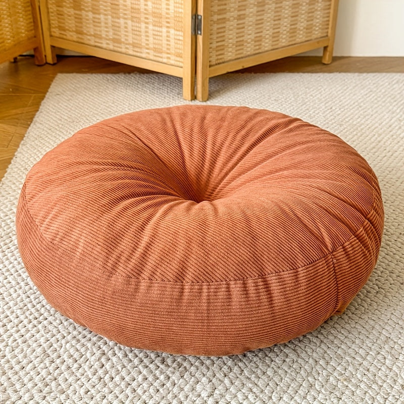 Almofada Redonda Grossa - Macia e Confortável, Preenchimento Completo para Meditação e Yoga, Decoração Zen Boho em Laranja Vibrante, 100% Poliéster, Lavagem Manual, Ideal para Leitura e Presentes de Férias, Aconchegante, Tecido Durável, Almofada Decorativa, Perfeita para Assentos
