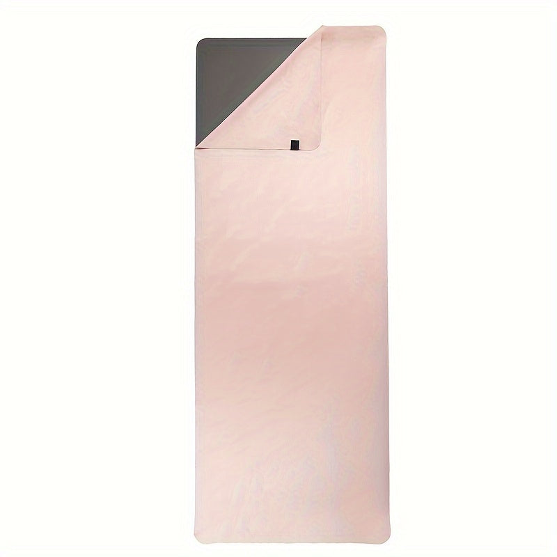 Toalha de Yoga Antiderrapante - Azul Turquesa & Roxo Lavanda, Tecido Absorvente e Secagem Rápida, Base Não Escorregadia para Ginásio, Pilates, Treinos - Compatível com Esteiras (/Cinza)