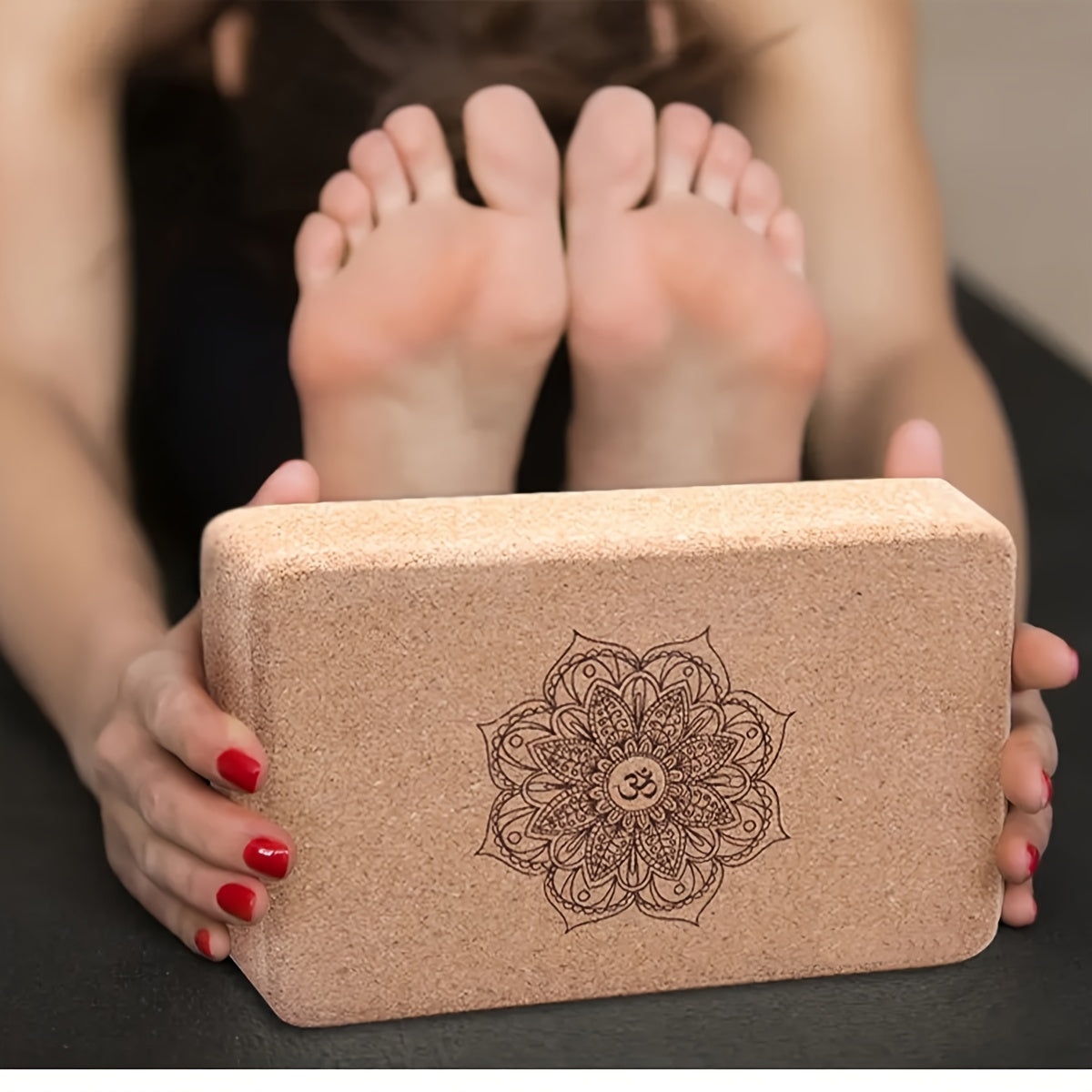 Bloco de Yoga de Cortiça e Madeira, Bloco de Yoga de Alta Densidade, Adequado para Treinamento de Dança, Pressão de Pernas, Fitness Indoor