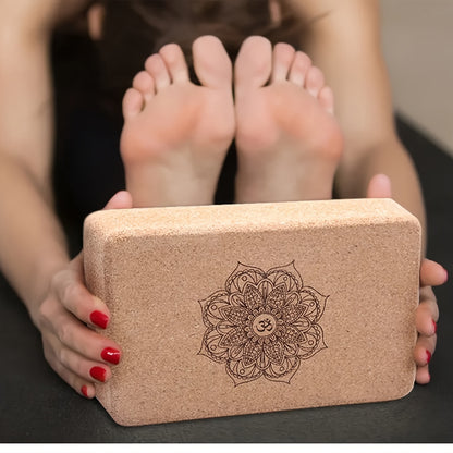 Bloco de Yoga de Cortiça e Madeira, Bloco de Yoga de Alta Densidade, Adequado para Treinamento de Dança, Pressão de Pernas, Fitness Indoor