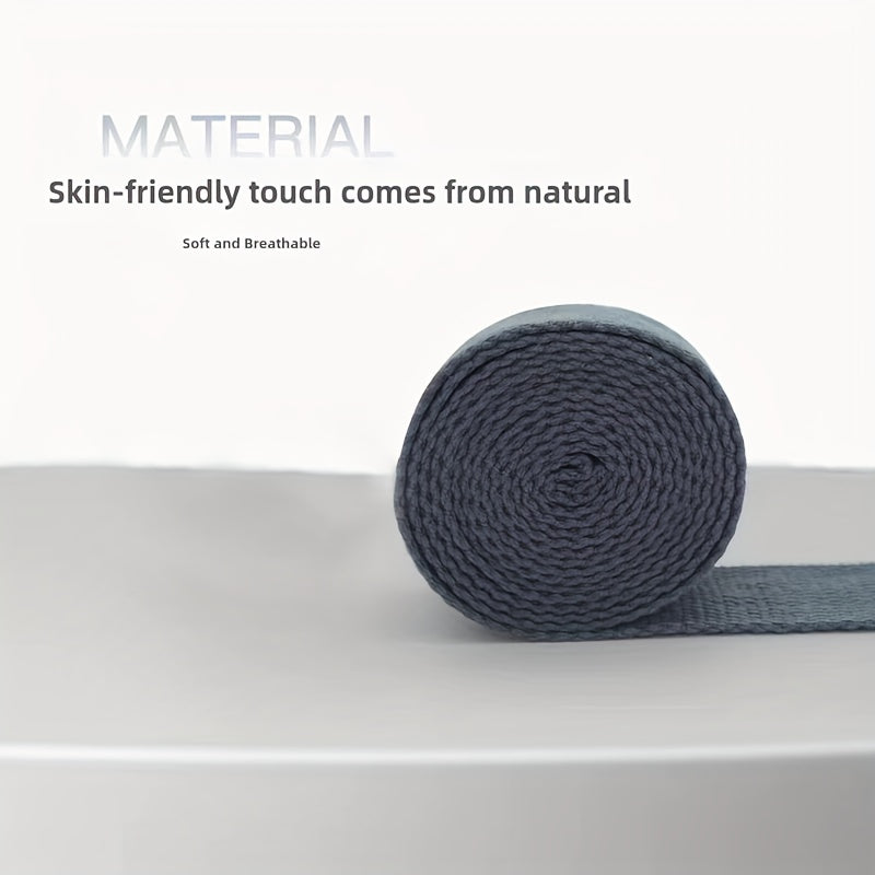 Cinto de alongamento não elástico para Ashtanga Yoga de 1.8m para fitness, abertura de ombro e aquecimento - Sukhame acessório de fitness em fibra de poliéster branco com anéis metálicos, perfeito para exercícios de alongamento, yoga e desporto