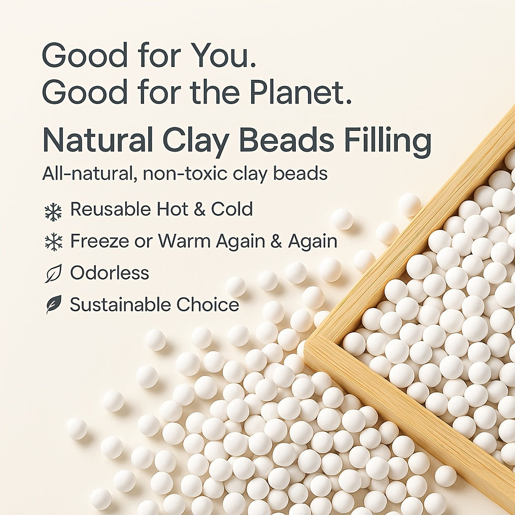 Almofada de Olhos Ponderada em Linho | Capa de Dupla Face, Bolsa Interior em Fibra Vegetal, Contas de Argila e Lavanda Francesa 5A, Enchimento de 260g, Tecido de 20g, Compressão Quente ou Fria, Segura para Micro-ondas e Congelador, Reutilizável para Dormir, Olhos Secos, Migrê, Yoga