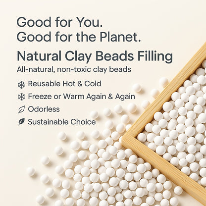 Almofada de Olhos Ponderada em Linho | Capa de Dupla Face, Bolsa Interior em Fibra Vegetal, Contas de Argila e Lavanda Francesa 5A, Enchimento de 260g, Tecido de 20g, Compressão Quente ou Fria, Segura para Micro-ondas e Congelador, Reutilizável para Dormir, Olhos Secos, Migrê, Yoga