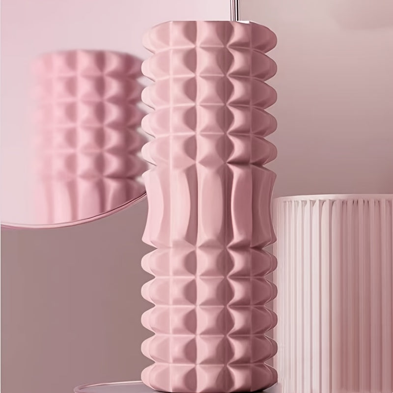 1 rolo de espuma EVA para massagem em Yoga e Pilates, firmeza média, operação manual, ferramenta de exercício para as costas, melhoria da mobilidade, acessório de treinamento de ginástica - Preto, Azul, Roxo