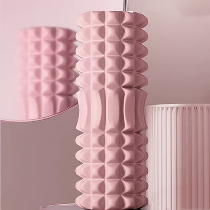 1 rolo de espuma EVA para massagem em Yoga e Pilates, firmeza média, operação manual, ferramenta de exercício para as costas, melhoria da mobilidade, acessório de treinamento de ginástica - Preto, Azul, Roxo