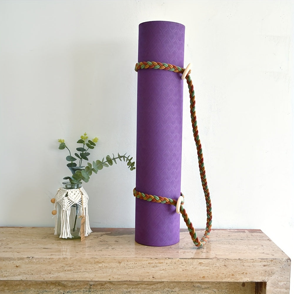 1peça Alça de Tapete de Yoga Tecida à Mão Estilo Boêmio - Tecido Durável com Alças Ajustáveis, Armazenamento Seguro para Tapetes de Yoga, Ideal para Academia em Casa e Entusiastas de Fitness, Armazenamento de Tapetes de Yoga | Estilo Boêmio | Design de Alça Ajustável, Suporte de Tapete de Yoga, Tapete de Yoga e Bloco, Conjunto de Blocos de Yoga, Conjunto de Tapetes de Yoga, Alça de Tapete de Yoga, Tapete de Exercício, Tapete de Fitness, Tapete de Yoga, Tapete de Treino, Acessórios de Yoga