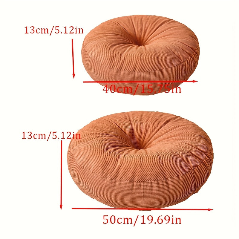 Almofada Redonda Grossa - Macia e Confortável, Preenchimento Completo para Meditação e Yoga, Decoração Zen Boho em Laranja Vibrante, 100% Poliéster, Lavagem Manual, Ideal para Leitura e Presentes de Férias, Aconchegante, Tecido Durável, Almofada Decorativa, Perfeita para Assentos