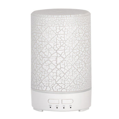 1peça Humidificador de tecnologia de onda de som 150ml com design rachado, pequena máquina de aromaterapia, luz ajustável de 7 cores, luz noturna branca, grão de madeira claro, grão de madeira escuro, humidificador de ar, alimentado por USB, temporizador, difusor de óleo essencial, controlo de botão, silencioso, uso doméstico, humidificador de ar de névoa fria para sala de estar, escritório, yoga, spa, loja, hotel, presente