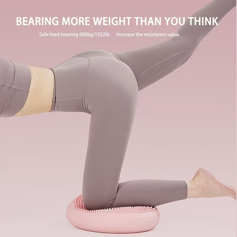 Conjunto de Almofada para Equilíbrio em Yoga com Treinador Inflável, Bola PVC, 2 Peças Material Espessado e Duradouro Ideal para Ioga, Pilates e Exercícios de Estabilidade - Presente Natal/Ano Novo