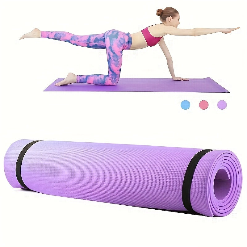 Tapete de Yoga EVA com 4mm de Espessura, Tapete de Exercício de Cor Sólida e Alta Densidade Absorvente de Choques, Pedal para Dança Fitness, Melhora o Conforto ao Treinar, Macio, Durável, Amortecedor e Absorvedor de Impactos, Adequado para Academia em Casa, Yoga, Pilates