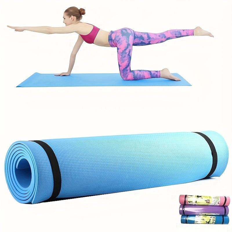 Tapete de Yoga EVA com 4mm de Espessura, Tapete de Exercício de Cor Sólida e Alta Densidade Absorvente de Choques, Pedal para Dança Fitness, Melhora o Conforto ao Treinar, Macio, Durável, Amortecedor e Absorvedor de Impactos, Adequado para Academia em Casa, Yoga, Pilates
