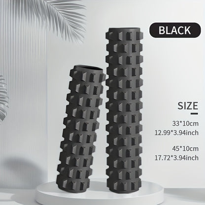 Conjunto de 2 rolos de espuma de alta densidade de tamanho grande, efetivamente ajuda na forma do corpo, material EVA, coluna de ioga estilo dente de lobo 3D, coluna de massagem fascial, adequado para fitness em casa, relaxamento, massagem de ginásio, massagem de longa duração no escritório.